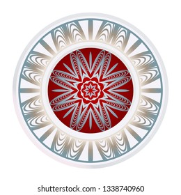 Decorative Art Deco Mandala From Floral Elements. Vector Illustration. For Coloring Book, Greeting Card, Invitation, Tattoo. Anti-Stress Therapy Pattern.