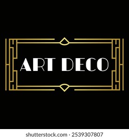 Etiqueta de logotipo de retângulo Art Deco decorativo. Bom para qualquer setor. Arquivo editável!