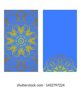Decorative Art Deco Template Card with Mandala From Floral Elements. Vector Illustration. For Coloring Book, Greeting Card, Invitation. Anti-Stress Therapy Pattern.