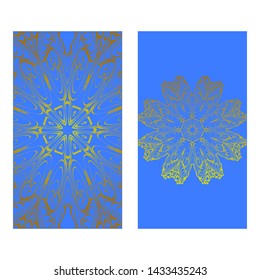 Decorative Art Deco Template Card with Mandala From Floral Elements. Vector Illustration. For Coloring Book, Greeting Card, Invitation. Anti-Stress Therapy Pattern.