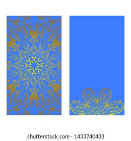 Decorative Art Deco Template Card with Mandala From Floral Elements. Vector Illustration. For Coloring Book, Greeting Card, Invitation. Anti-Stress Therapy Pattern.
