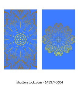 Decorative Art Deco Template Card with Mandala From Floral Elements. Vector Illustration. For Coloring Book, Greeting Card, Invitation. Anti-Stress Therapy Pattern.