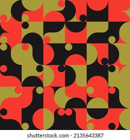 Decorative Art inspired by Mid Century movement design made with abstract geometric shapes and bold forms. Digital graphics for poster, cover, art, presentation, prints, fabric, wallpaper and etc.