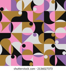 Decorative Art inspired by Mid Century movement design made with abstract geometric shapes and bold forms. Digital graphics for poster, cover, art, presentation, prints, fabric, wallpaper and etc.