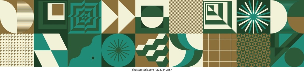 Decorative Art inspired by Mid Century movement design made with abstract geometric shapes and bold forms. Digital graphics for poster, cover, art, presentation, prints, fabric, wallpaper and etc.