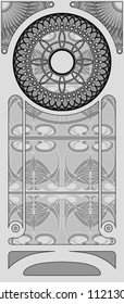 Decorative Art Nouveau Background.