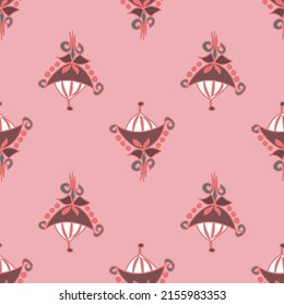 Decorative art pink seamless vector repeat pattern