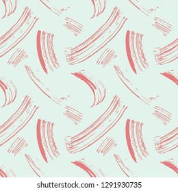 Decorative art seamless pattern of brush strokes, hand drawn vector background