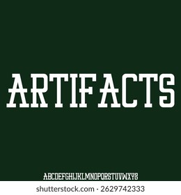 Decorative artifacts alphabet display font vector with grunge textured