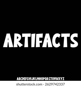 Decorative artifacts alphabet display font vector with grunge textured