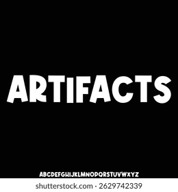 Artefatos decorativos alfabeto exibir vetor de fonte com textura grunge