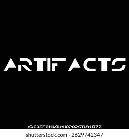 Decorative artifacts alphabet display font vector with grunge textured
