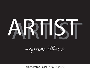 Decorative Artist Text, Vector Design for Fashion and Poster Prints