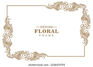 Decorative artistic floral clasic frame Free Vector  Image