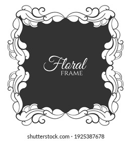 Decorative artistic floral frame design. - Vector.