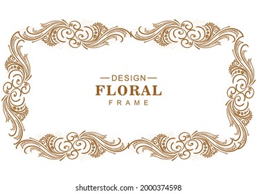 Decorative artistic floral frame design