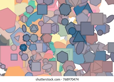 Decorative and artistic line or shape illustrations. Good for design texture & background. Vector isolated on white.