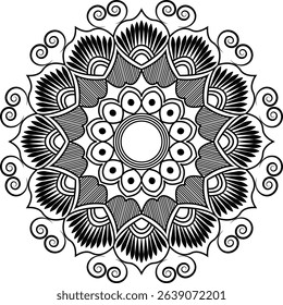 Decorative artistic mandala floral on white background