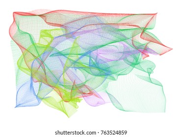 Decorative and artistic smoky line art illustrations. Good for design texture & background. Vector isolated on white.