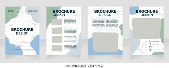 Decorative arts and crafts school blank brochure design. Template set with copy space for text. Premade corporate reports collection. Editable 4 paper pages. Tahoma, Myriad Pro, Arial fonts used