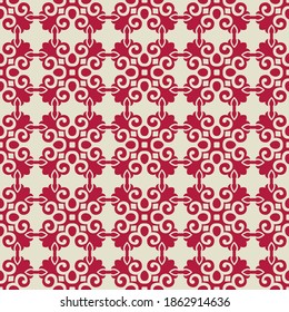 Decorativo Patrón de Seamless de Folk Asiático. Ornamento de los nómadas asiáticos: Kirguisos, kazajos, bashkirs, tártaros, yakut, mongoles. Ilustración de vectores étnicos para productos de papel, textiles.	