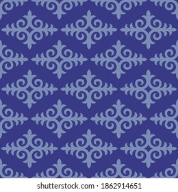 Decorative Asian Folk Seamless Pattern. Ornament of Asian Nomads: Kyrgyz, Kazakhs, Bashkirs, Tatars, Yakut, Mongols. Ethnic Vector Illustration for Paper Products, Textiles.	