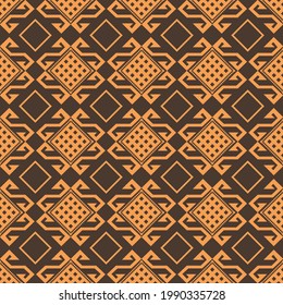 Decorative Asian Folk Seamless Pattern. Ornament of Asian Nomads: Kyrgyz, Kazakhs, Bashkirs, Tatars, Yakut, Mongols. Ethnic Vector Illustration for Paper Products, Textiles.	