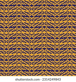 Decorative Asian Folk Seamless Pattern. Traditional Ornament of Asian Nomads: Kyrgyz, Kazakhs, Bashkirs, Tatars, Yakut, Mongols. Ethnic Vector Illustration for Paper Products, Textiles.