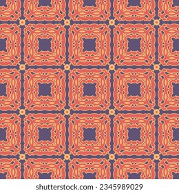 Dekoratives, asiatisches Folk-Muster. Wiederholter Hintergrund im Nomadenstil. Farbige Armbanduhr mit Oberflächendesign, minimaler Druck auf Tapeten, Stoffe, Geschenkverpackung, Vorlagen. Vektorgrafik.