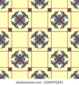 Decorativo Patrón de Seamless de Folk Asiático. Ornamento en estilo nómadas asiático: Kirguisos, kazajos, bashkirs, tártaros, yakut, mongoles. Ilustración de vectores étnicos para productos de papel, textiles.	
