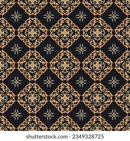 Decorative Asian Folk Seamless Pattern. Ornament of Asian Nomads Style: Kyrgyz, Kazakhs, Bashkirs, Tatars, Yakut, Mongols. Ethnic Vector Illustration for Paper Products, Textiles.