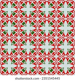 Decorative Asian Folk Seamless Pattern. Traditional Ornament of Asian Nomads: Kyrgyz, Kazakhs, Bashkirs, Tatars, Yakut, Mongols. Ethnic Vector Illustration for Paper Products, Textiles.