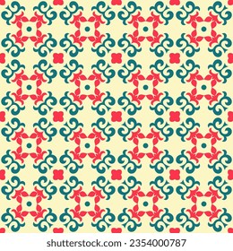 Decorative Asian Folk Seamless Pattern. Ornament of Asian Nomads: Kyrgyz, Kazakhs, Bashkirs, Tatars, Yakut, Mongols. Ethnic Vector Illustration for Paper Products, Textiles.