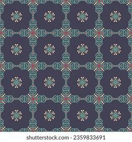 Decorative Asian Folk Seamless Pattern. Ornament of Asian Nomads: Kyrgyz, Kazakhs, Bashkirs, Tatars, Yakut, Mongols. Ethnic Vector Illustration for Paper Products, Textiles.