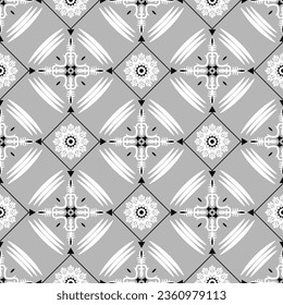 Decorativo Patrón de Seamless de Folk Asiático. Ornamento tradicional de los nómadas asiáticos: Kirguisos, kazajos, bashkirs, tártaros, yakut, mongoles. Ilustración de vectores étnicos para productos de papel, textiles.