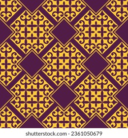 Decorative Asian Folk Seamless Pattern. Ornament of Asian Nomads: Kyrgyz, Kazakhs, Bashkirs, Tatars, Yakut, Mongols. Ethnic Vector Illustration for Paper Products, Textiles.