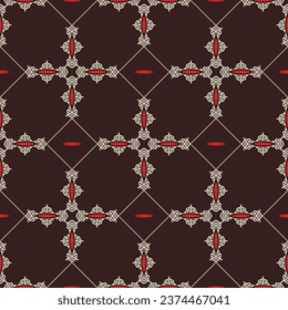 Decorative Asian Folk Seamless Pattern. Ornament of Asian Nomads style: Kyrgyz, Kazakhs, Bashkirs, Tatars, Yakut, Mongols. Ethnic Vector Illustration for Paper Products, Textiles.