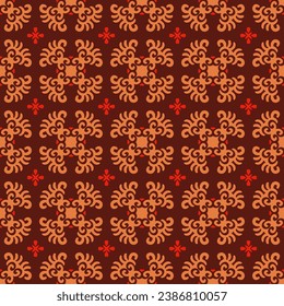 Decorativo Patrón de Seamless de Folk Asiático. La decoración es de estilo nómadas asiáticos: Kirguisos, kazajos, bashkirs, tártaros, yakut, mongoles. Ilustración de vectores étnicos para productos de papel, textiles.