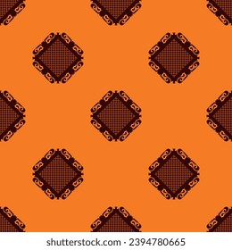 Decorativo Patrón de Seamless de Folk Asiático. La decoración es de estilo nómadas asiáticos: Kirguisos, kazajos, bashkirs, tártaros, yakut, mongoles. Ilustración de vectores étnicos para productos de papel, textiles.