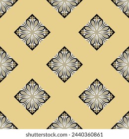 Patrón sin fisuras de la gente asiática decorativa. Fondo repetitivo en estilo nómada. Muestra de tela de color con diseño de superficie, impresión mínima en papel pintado, telas, envoltura de regalo, plantillas. Vector.