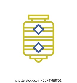 Decorative Asian Lantern Icon Design