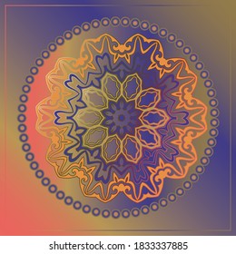Decorative Asian Round Pattern. Mandala. Ornamental design element of Asian Nomads: Kyrgyz, Kazakhs, Bashkirs, Tatars, Yakut, Mongols. Ethnic Vector Illustration for Paper Products, Textiles.