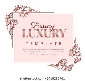 Decorative Asian traditional art frame. Golden outline floral border. Illustration n for invitations and greeting cards. EPS Vector.