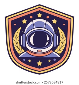 Decorative astronaut helmet inside a shield