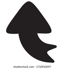 decorative author arrow shows the direction up, in black, isolated object on a white background, vector illustration,