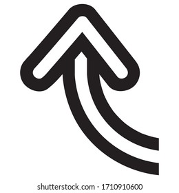 decorative author arrow shows the direction up, in black, isolated object on a white background, vector illustration,