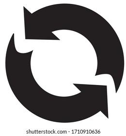 decorative authors arrow shows the direction in a circle, in black, isolated object on a white background, vector illustration,