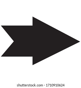 decorative authos arrow shows the direction to the side, in black, isolated object on a white background, vector illustration,