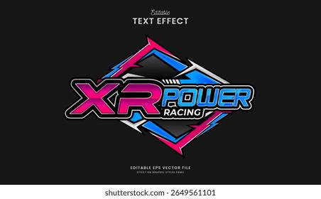 decorativo poder automotivo corridas editável texto efeito design