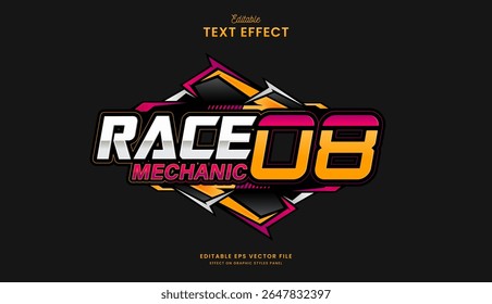 decorativo automotivo corrida mecânica editável texto efeito design
